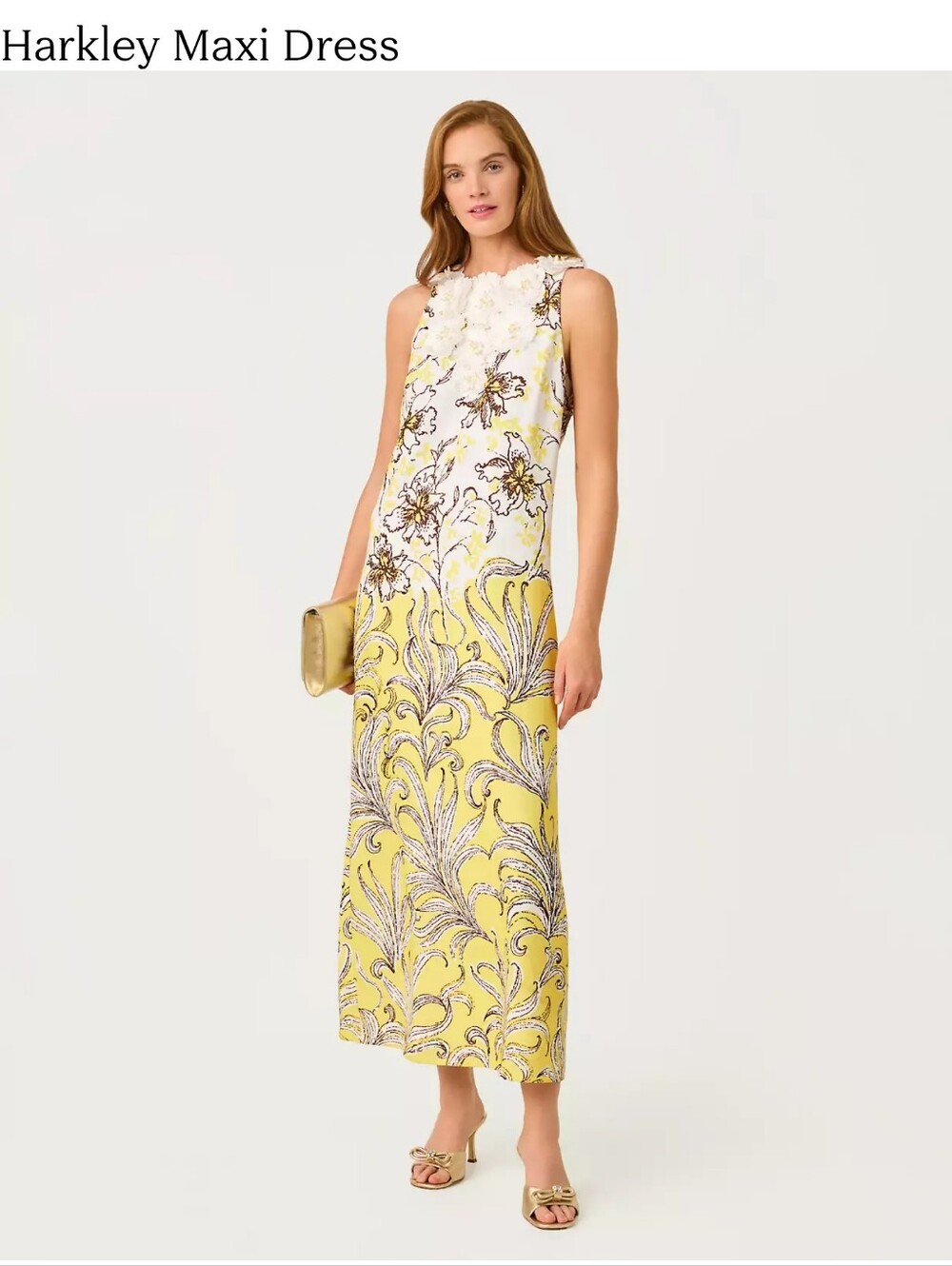 Lilly Pulitzer Harkley Floral-Print Yellow Maxi Dress